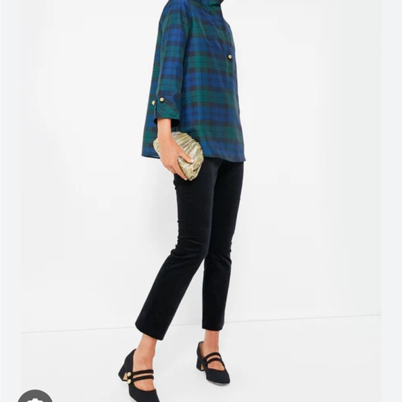 Tuckernuck Blue and Green Plaid Blouse - Picture 2 of 7
